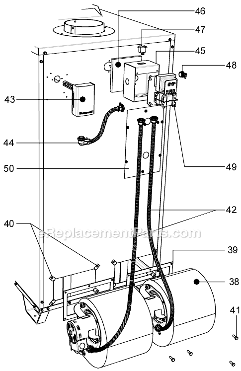 Page B Diagram and Parts List for 1602R  US Stove Company Furnace
